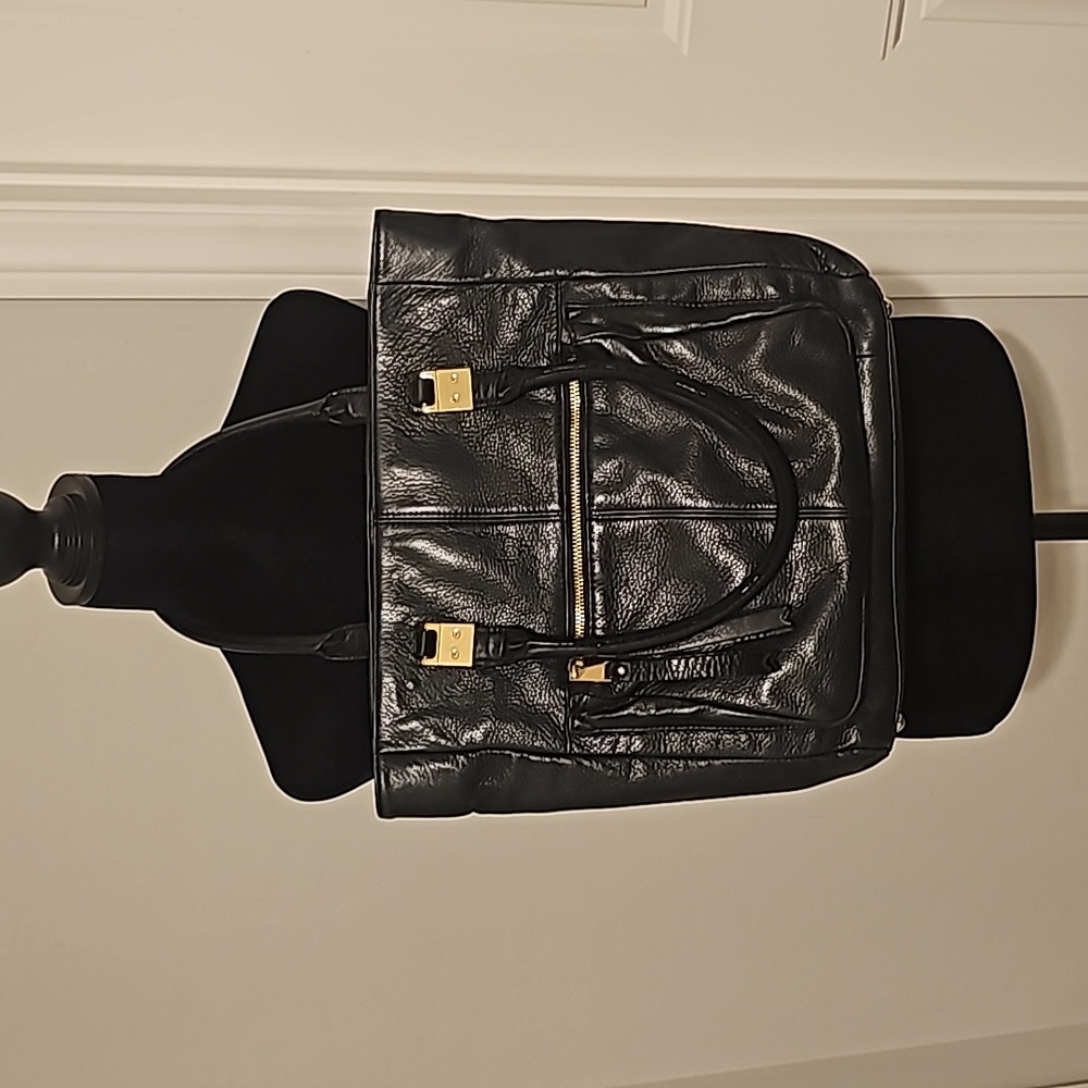 Tignanello Black Leather Satchel